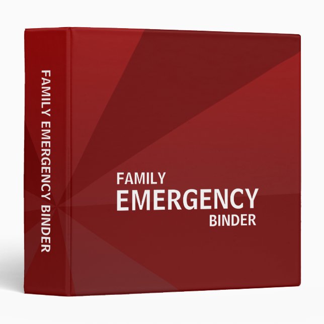 Family Emergency Red Starburst  Binder (Front/Spine)