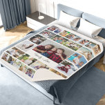 Family equals Love 29 Photo Collage Sherpa Blanket<br><div class="desc">Family photo collage with 29 of your favourite pictures. The design features a larger photo in the centre with the wording "mom = love", which is fully editable. The central photo is frames with 28 further pictures which are displayed in a mix of vertical portrait, horizontal landscape and square formats....</div>