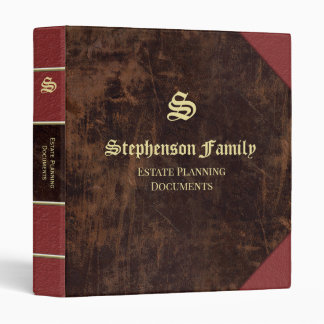 Family Estate Planning Vintage Leather Print Binder