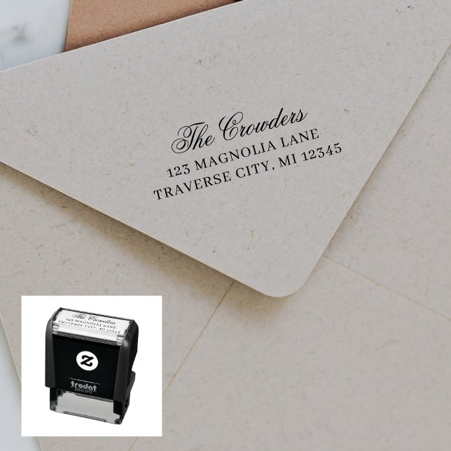 Family Fancy Return Address Self-inking Stamp (Creator Uploaded)