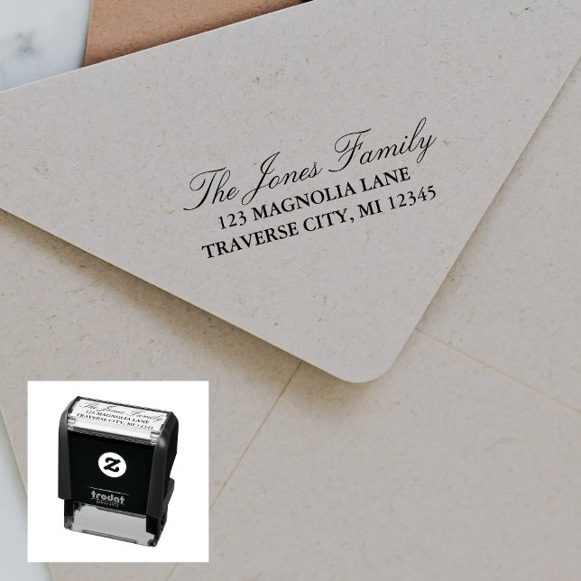 Family Fancy Return Address Self-inking Stamp (Creator Uploaded)