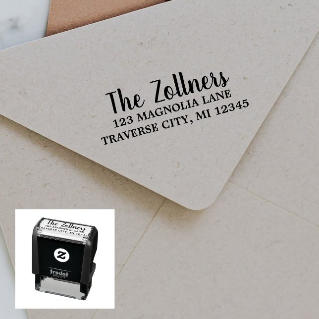 Family Fancy Return Address Self-inking Stamp (Creator Uploaded)