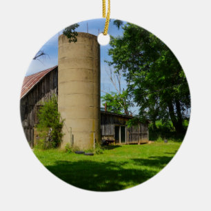 Family Farm Ceramic Ornament