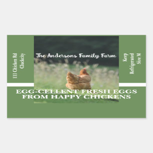 Family Farm Funny Chicken Photo Template Green Sticker