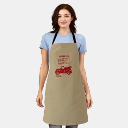 Family Farm Truck Custom Name Christmas Apron
