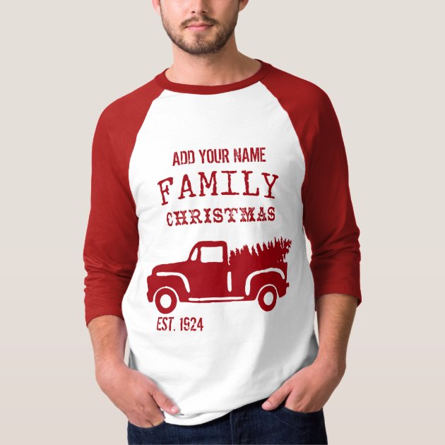 Family Farm Truck Custom Name Christmas T Shirt Zazzle