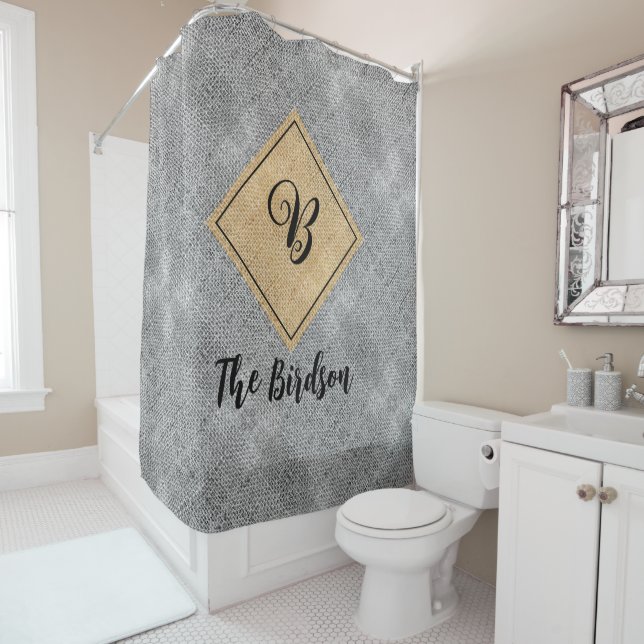 Family FarmHouse Name Monogram, Rustic Grey Burlap (In Situ)