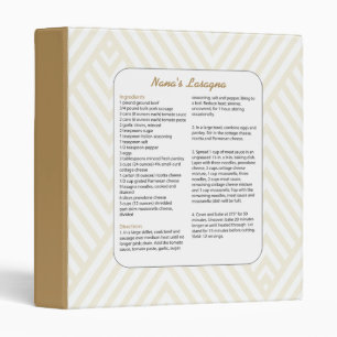 Family Favourite Recipe Chevron - Lasagna Binder