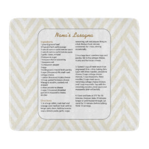 Family Favourite Recipe Chevron - Lasagna Cutting Board