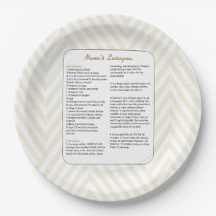 Family Favourite Recipe Chevron - Lasagna Paper Plate