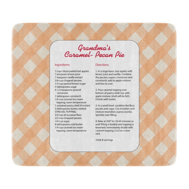 Family Favourite Recipe - Pie Cutting Board (Front)