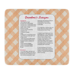 Family Favourite Recipe Retro - Lasagna Cutting Board