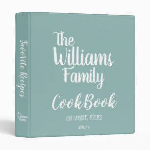 Family favourite recipes neutral blue cookbook binder