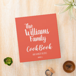 Family favourite recipes orange-red cookbook binder