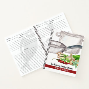 Family Favourite Watercolor Herbs and Spice Recipe Notebook