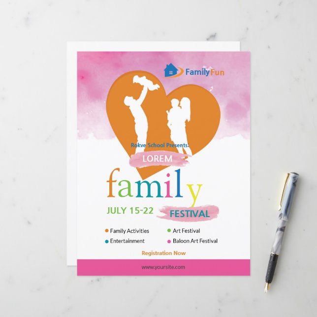 Family Festival Flyer Template: (Front/Back In Situ)