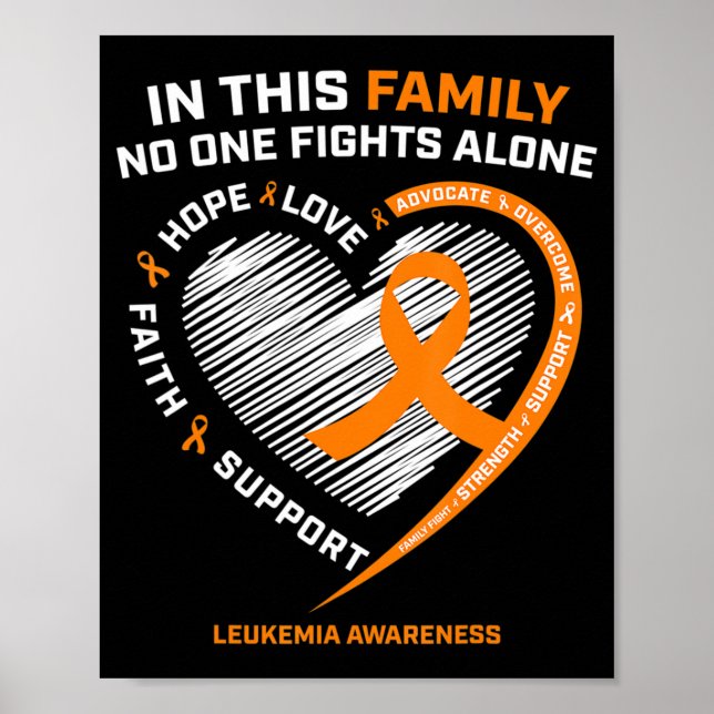 Family Fight Leukaemia Awareness Products Gift Men Poster (Front)