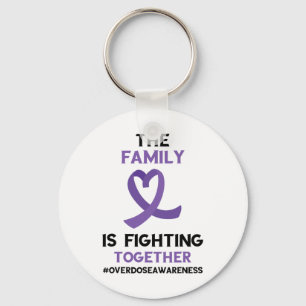 Family Fighting Together Purple Ribbon Overdose Aw Keychain