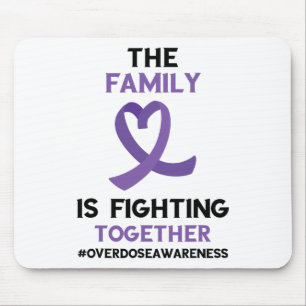 Family Fighting Together Purple Ribbon Overdose Aw Mouse Pad