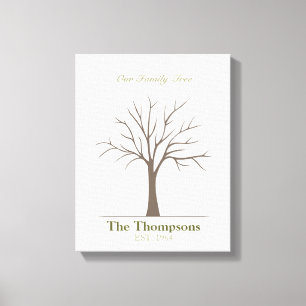 Family Fingerprint Tree Canvas Print
