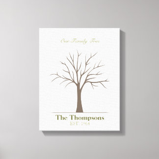 Family Fingerprint Tree Canvas Print