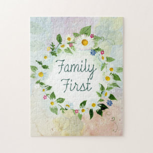 Family First Inspirational Quote Jigsaw Puzzle
