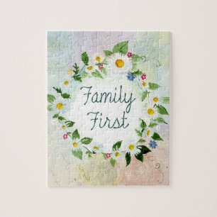Family First Inspirational Quote Jigsaw Puzzle
