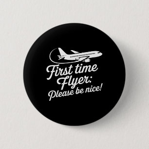 Family First Plane Ride Kids First Time Flyer 2 Inch Round Button