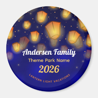 Family Floating Lanterns Theme Park Vacation Magnet
