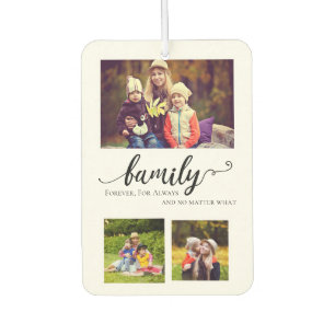 Family Forever Calligraphy Mutli-photo Collage Air Freshener