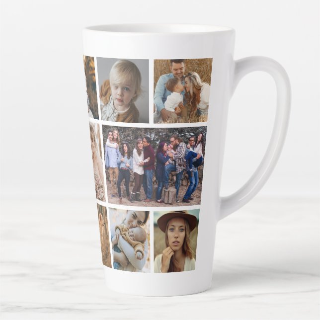 Family Friend Photo Collage Latte Mug (Right)
