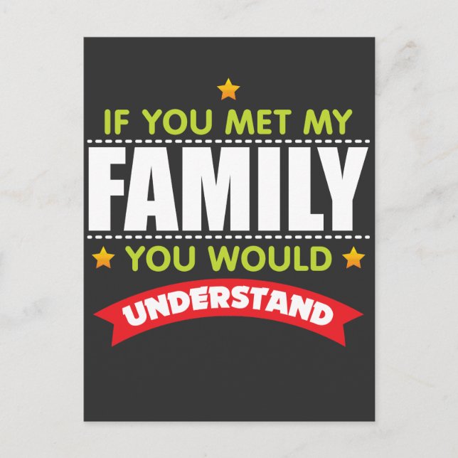Family Friends - funny family saying Postcard (Front)
