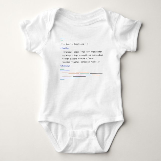 Family Funny Newborn Baby Code Saying Bodysuit (Front)