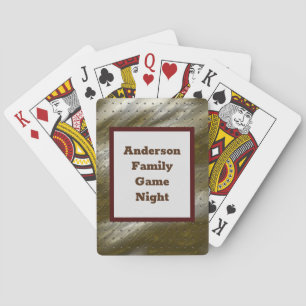 Family Game Night Gold Silver Abstract Striped Playing Cards