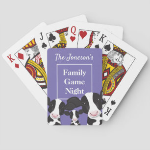Family Game Night Name Purple White Cows Playing Cards