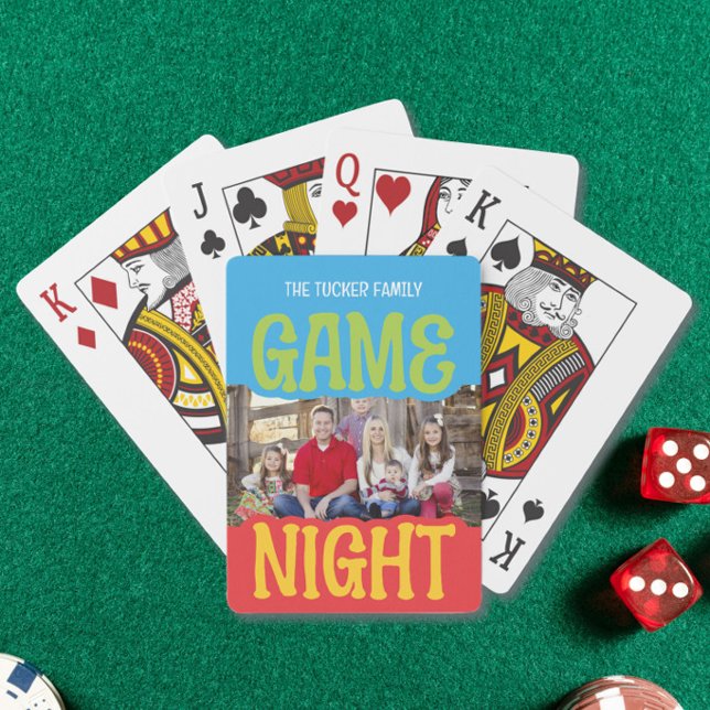 Family Game Night Photo Cute & Colorful Playing Cards (Creator Uploaded)
