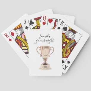 Family Games Night Number One Trophy Playing Cards