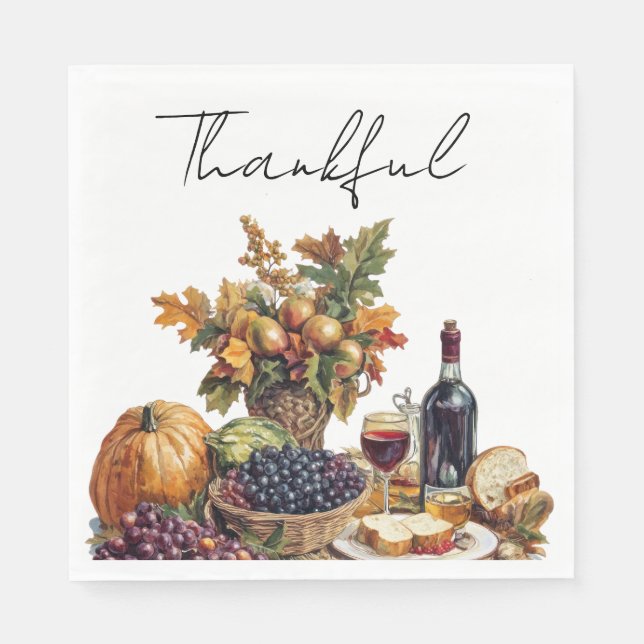 Family gathering Thanksgiving Dinner  Napkin (Front)