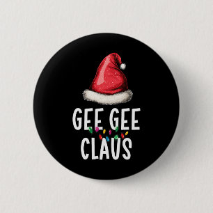 Family Gee-gee Claus Christmas Santas Pajama Match 2 Inch Round Button