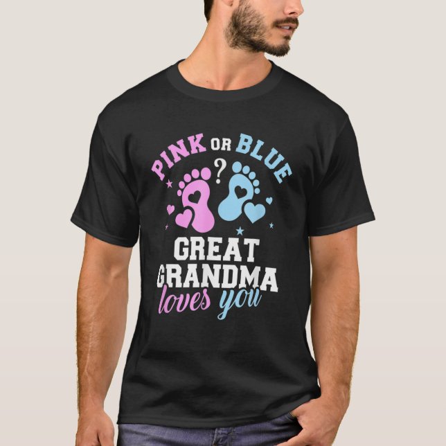 Family Gender Reveal Grandma Love You T-Shirt (Front)