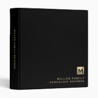 Family Genealogy Binder Brushed Gold Monogram