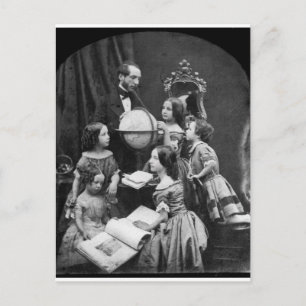 Family Geography Lesson ~ 1850 Postcard