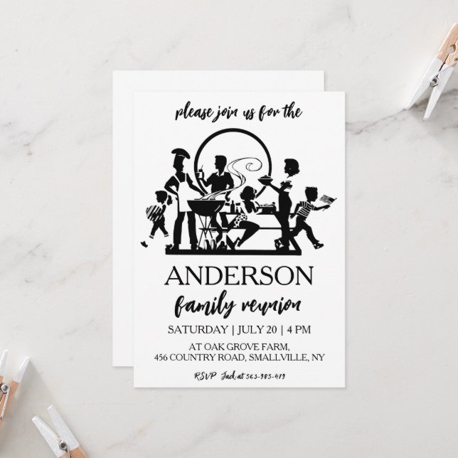 family get together family reunion invitations (Front/Back In Situ)
