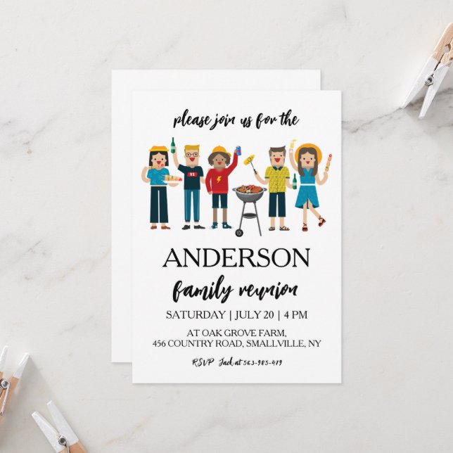 family get together family reunion invitations (Front/Back In Situ)