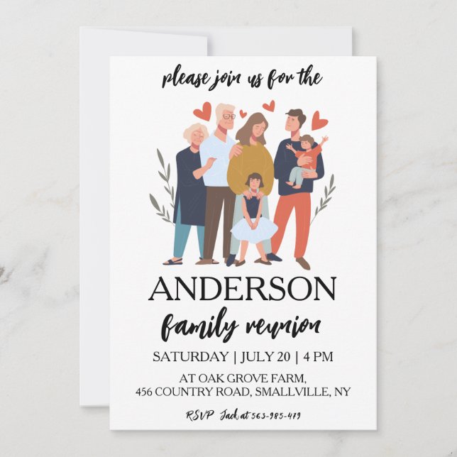 family get together family reunion invitations (Front)
