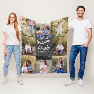 family gift 8 photo grandchild simple  fleece blanket