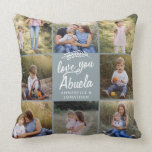 family gift 8 photo grandchild simple  throw pillow<br><div class="desc">family gift 8 photo grandchild simple modern script typography pillow gift blue design. change the name</div>