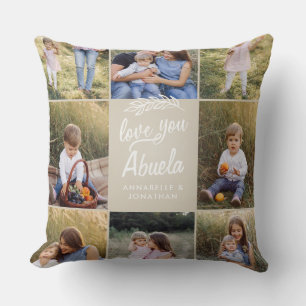 family gift 8 photo grandchild simple throw pillow