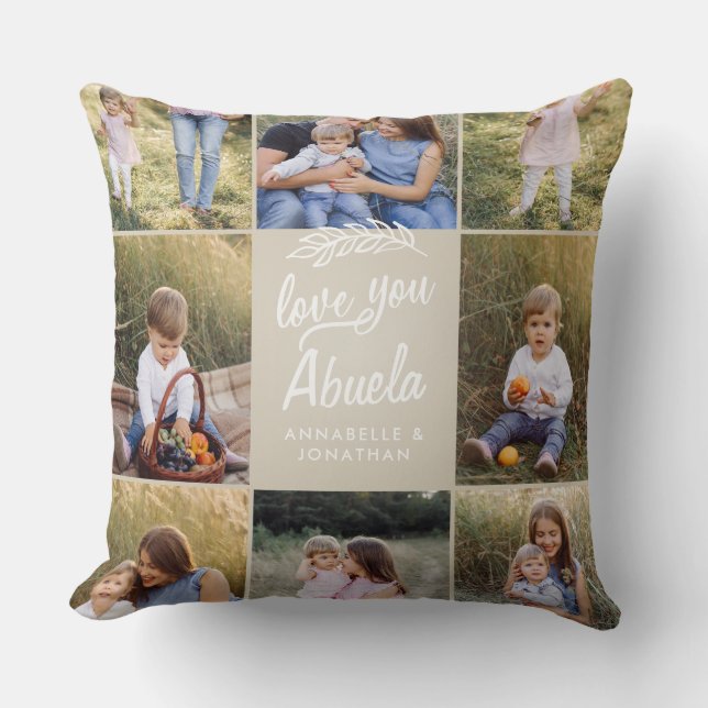 family gift 8 photo grandchild simple throw pillow (Front)