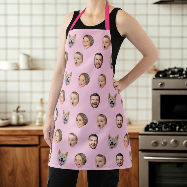 Family Gift Custom Face Photo , 4 Photos Faces Apron (Creator Uploaded)
